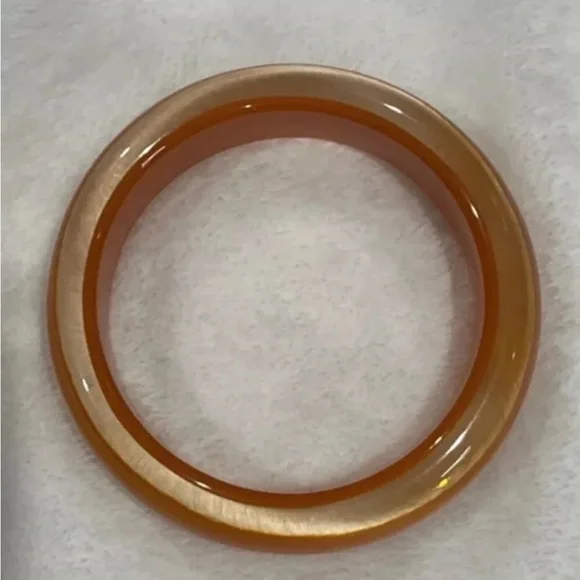Translucent Orange Bangle Bracelet - Picture 2 of 4